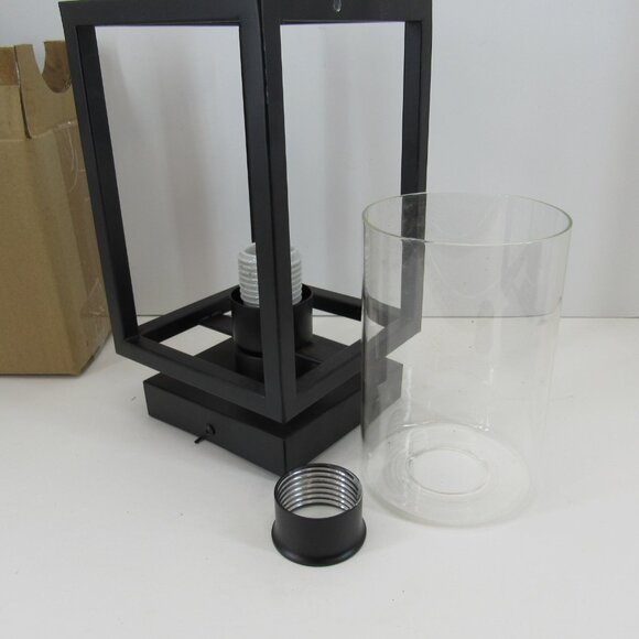 Porch Light 9 3/4" Exterior Light Fixture Square Black w/Inside Glass Cover - Picture 3 of 8